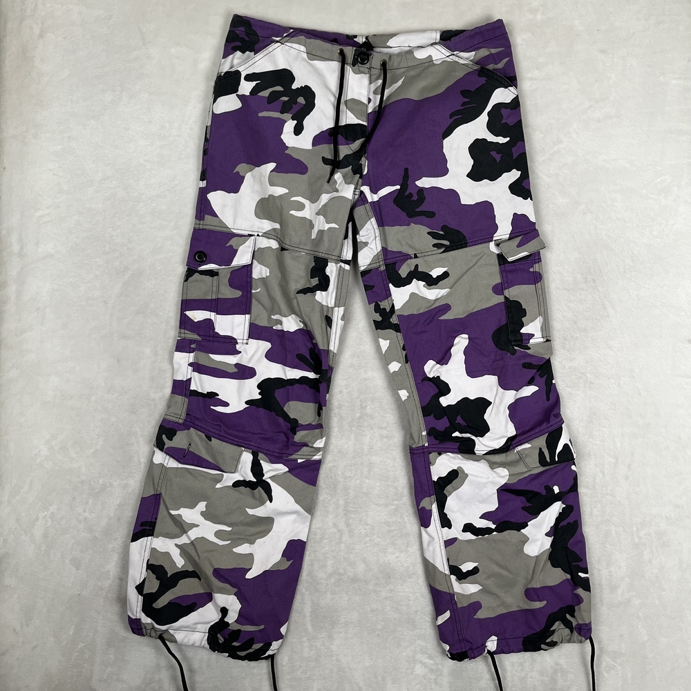 Rothco Cargo Pants Size Small Purple Camo Relaxed Fit Convertible Hiking Outdoor